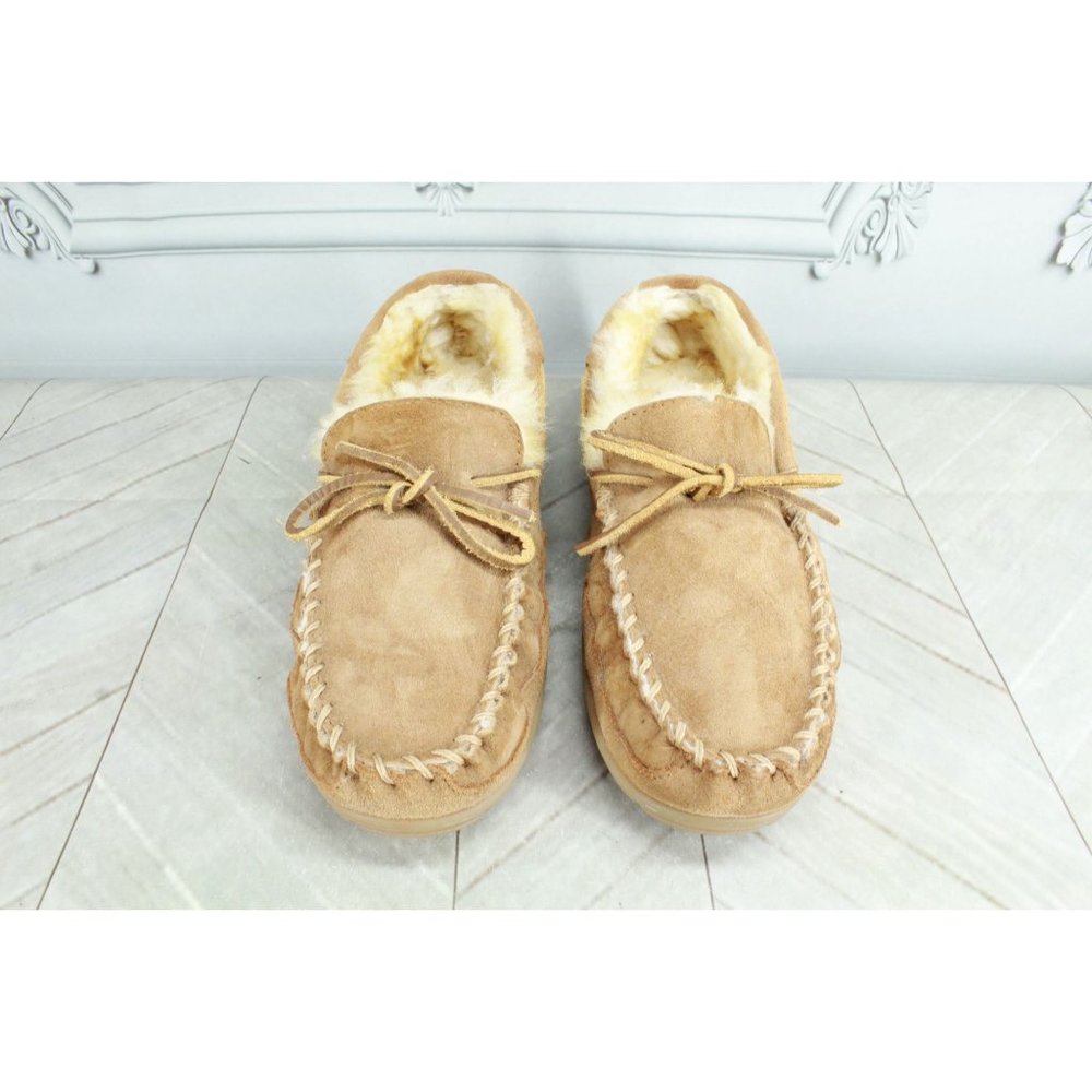 LL Bean Brown Suede Wicked Good Moccasin Slippers Size 8 M - Picture 5 of 9